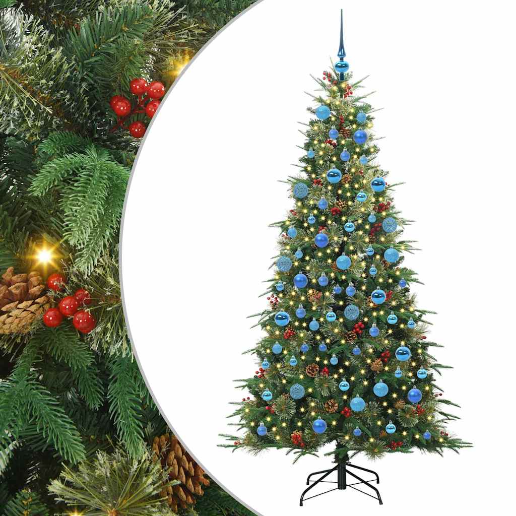 Plast Hingad Julgran med 300 LED-lampor Grön 180 cm PE och PVC