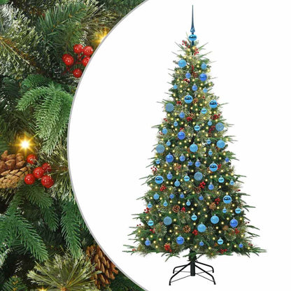 Plast Hingad Julgran med 300 LED-lampor Grön 180 cm PE och PVC