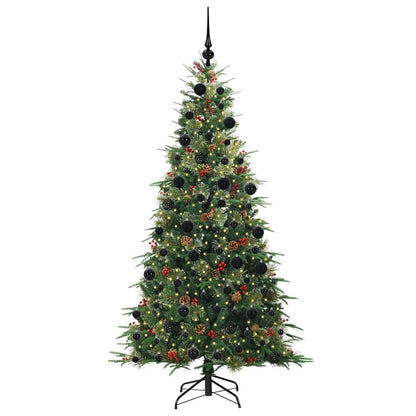 Plast Hingad Julgran med 300 LED-lampor Grön 210 cm PE och PVC