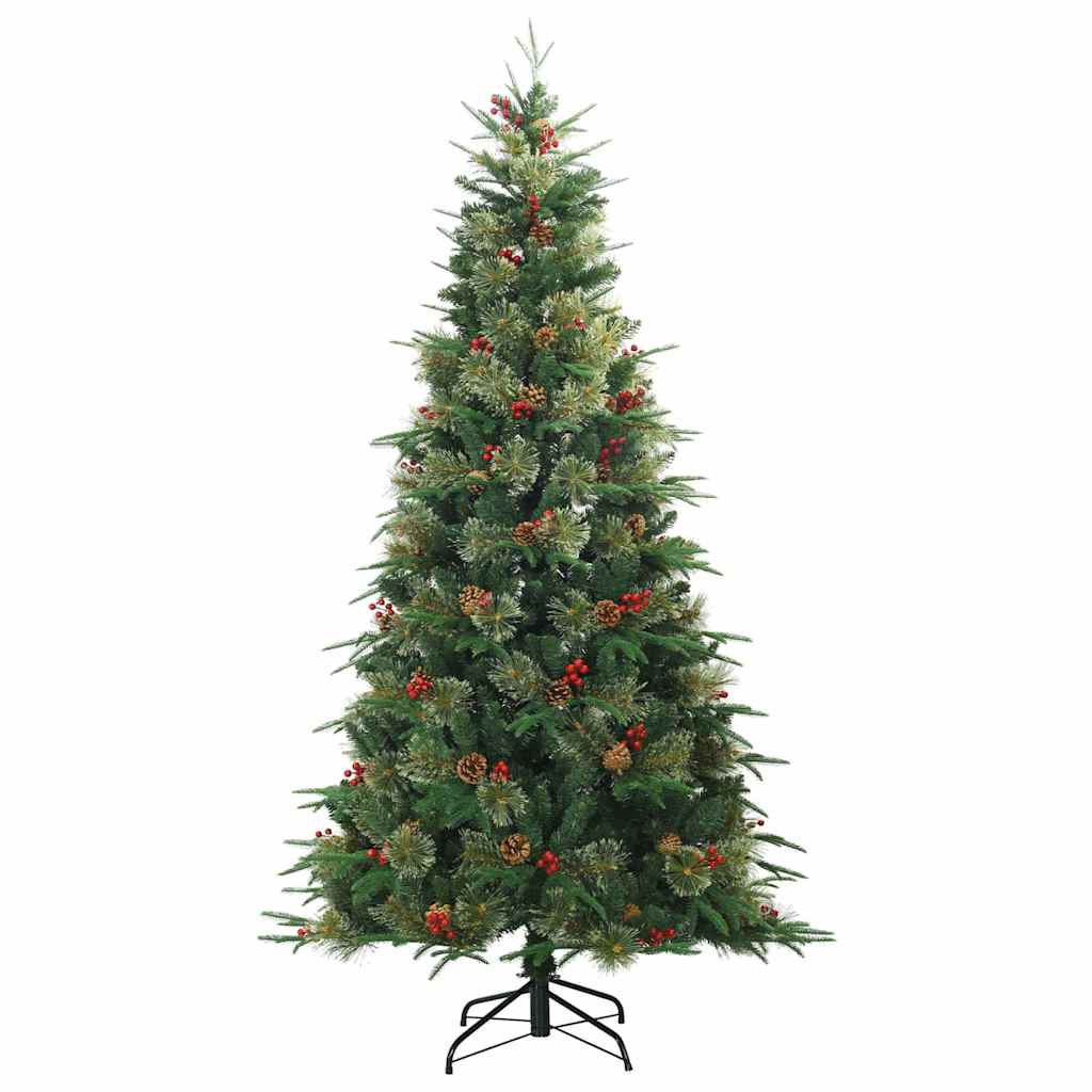 Plast Hingad Julgran med 300 LED-lampor Grön 210 cm PE och PVC