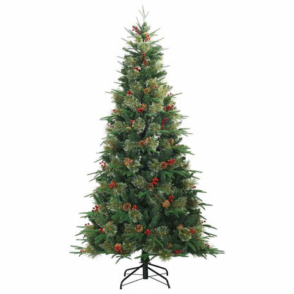 Plast Hingad Julgran med 300 LED-lampor Grön 210 cm PE och PVC