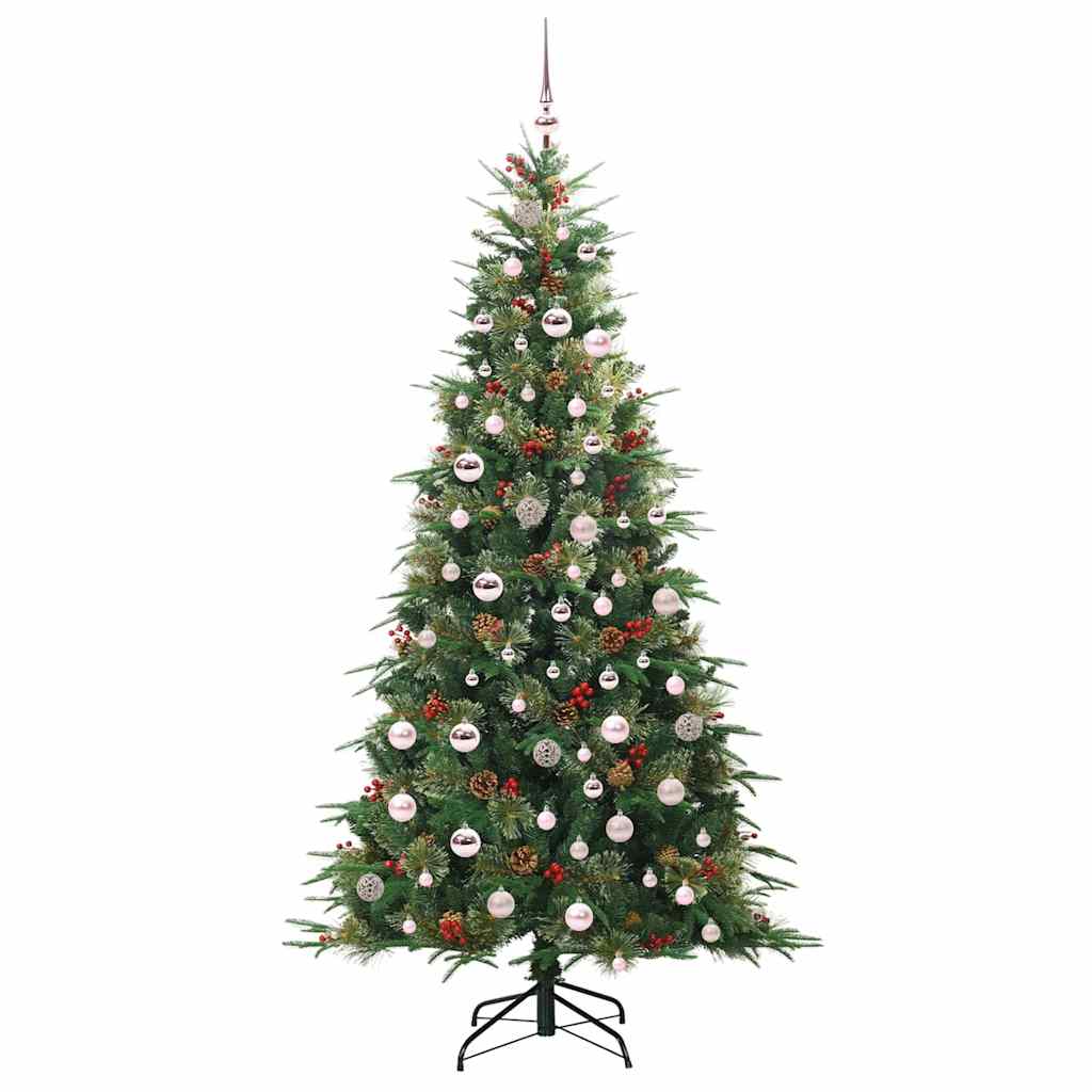 Plast Hingad Julgran med 300 LED-lampor Grön 210 cm PE och PVC