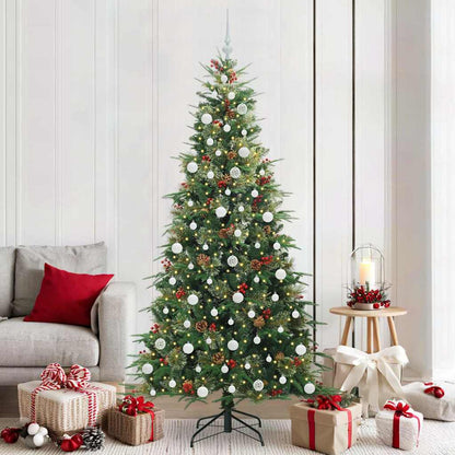 Plast Hingad Julgran med 300 LED-lampor Grön 210 cm PE och PVC