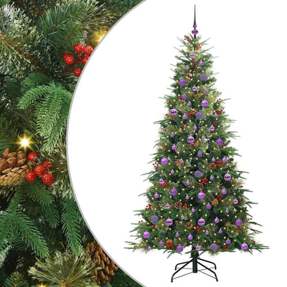Plast Hingad Julgran med 300 LED-lampor Grön 210 cm PE och PVC