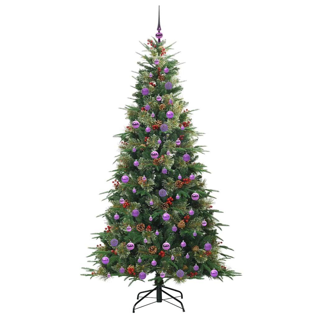 Plast Hingad Julgran med 300 LED-lampor Grön 210 cm PE och PVC