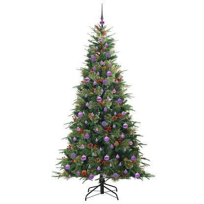 Plast Hingad Julgran med 300 LED-lampor Grön 210 cm PE och PVC