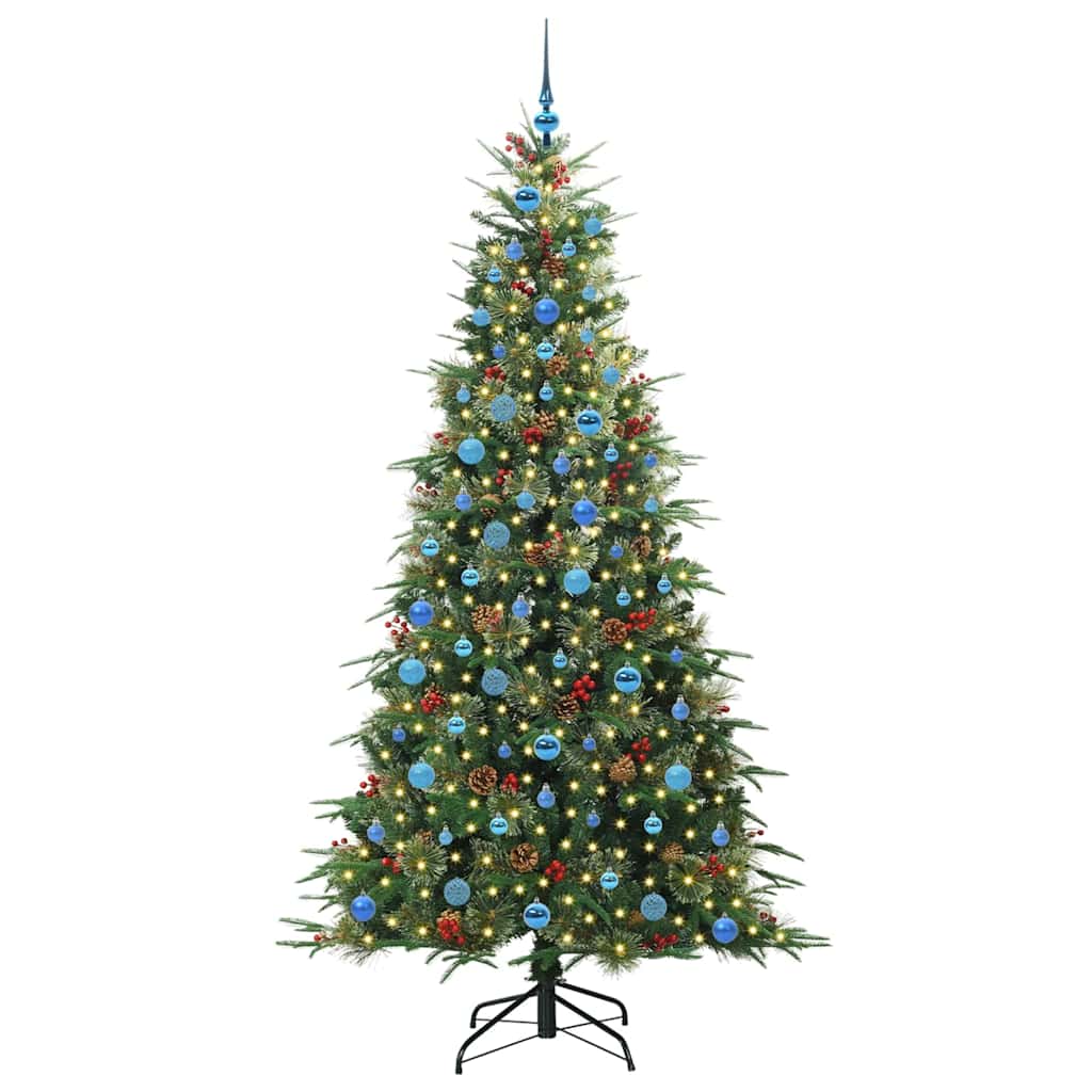 Plast Hingad Julgran med 300 LED-lampor Grön 210 cm PE och PVC