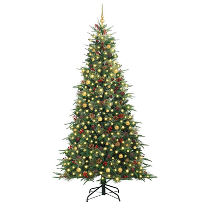 Plast Hingad Julgran med 300 LED-lampor Grön 240 cm PE och PVC