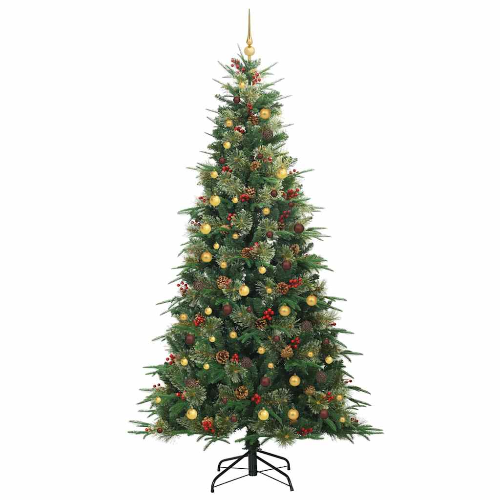 Plast Hingad Julgran med 300 LED-lampor Grön 240 cm PE och PVC