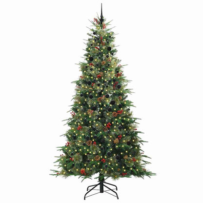 Plast Hingad Julgran med 300 LED-lampor Grön 240 cm PE och PVC