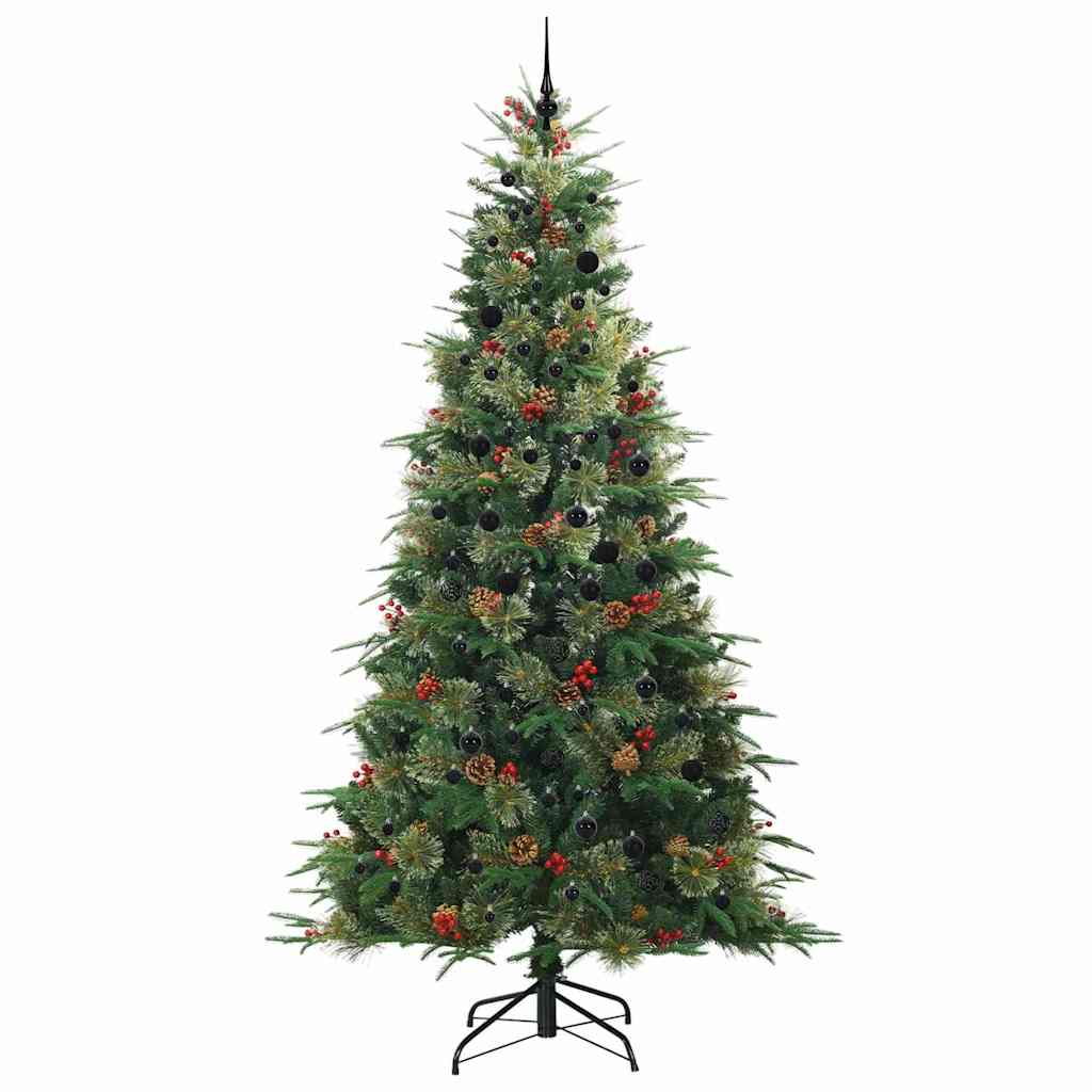 Plast Hingad Julgran med 300 LED-lampor Grön 240 cm PE och PVC