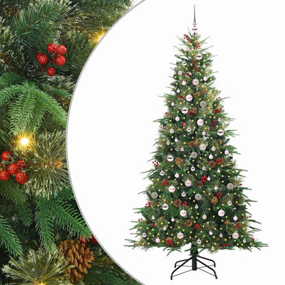 Plast Hingad Julgran med 300 LED-lampor Grön 240 cm PE och PVC