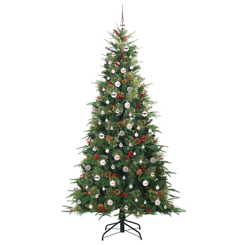 Plast Hingad Julgran med 300 LED-lampor Grön 240 cm PE och PVC
