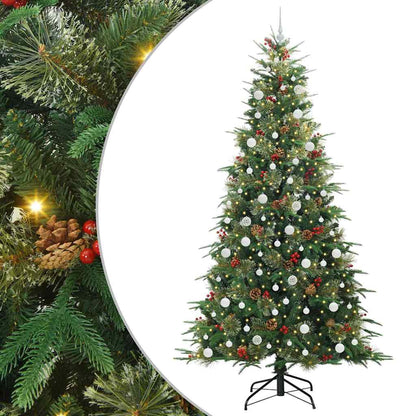 Plast Hingad Julgran med 300 LED-lampor Grön 240 cm PE och PVC