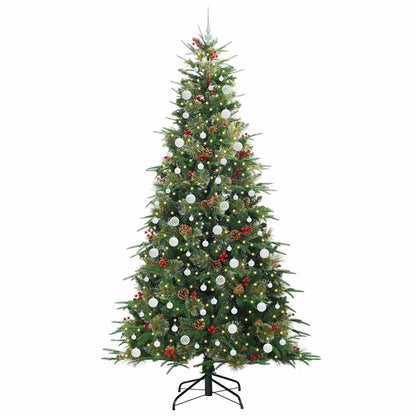 Plast Hingad Julgran med 300 LED-lampor Grön 240 cm PE och PVC