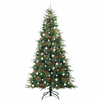 Plast Hingad Julgran med 300 LED-lampor Grön 240 cm PE och PVC