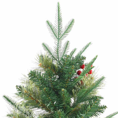 Plast Hingad Julgran med 300 LED-lampor Grön 240 cm PE och PVC