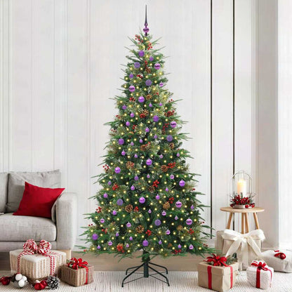 Plast Hingad Julgran med 300 LED-lampor Grön 240 cm PE och PVC