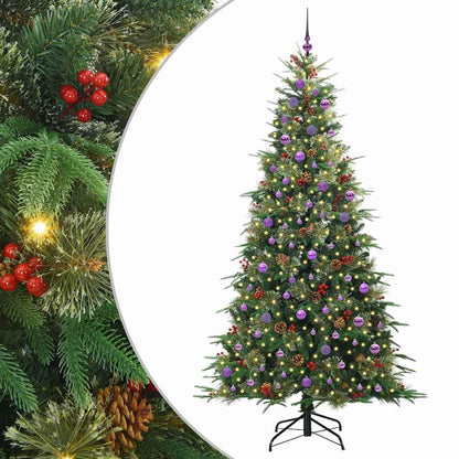 Plast Hingad Julgran med 300 LED-lampor Grön 240 cm PE och PVC