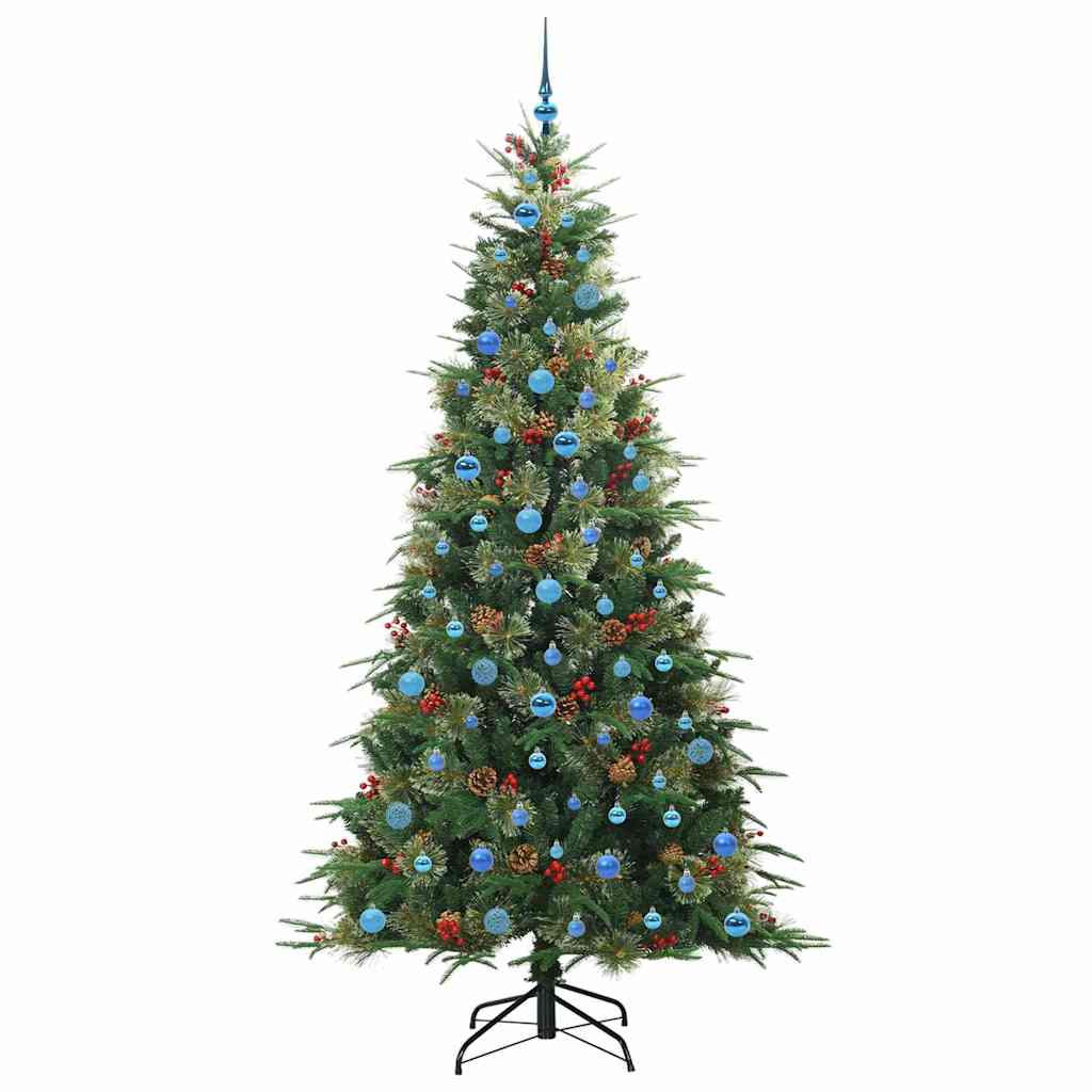 Plast Hingad Julgran med 300 LED-lampor Grön 240 cm PE och PVC