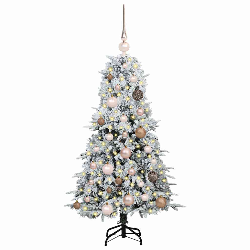Plast Hingad Julgran med 150 LED-lampor Vit 120 cm PE och PVC