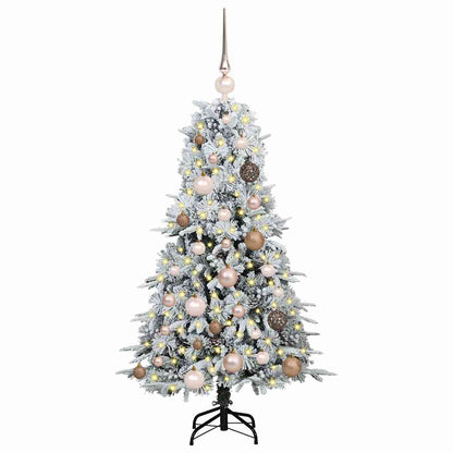 Plast Hingad Julgran med 150 LED-lampor Vit 120 cm PE och PVC