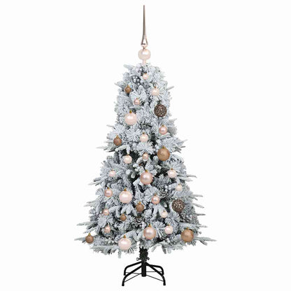 Plast Hingad Julgran med 150 LED-lampor Vit 120 cm PE och PVC