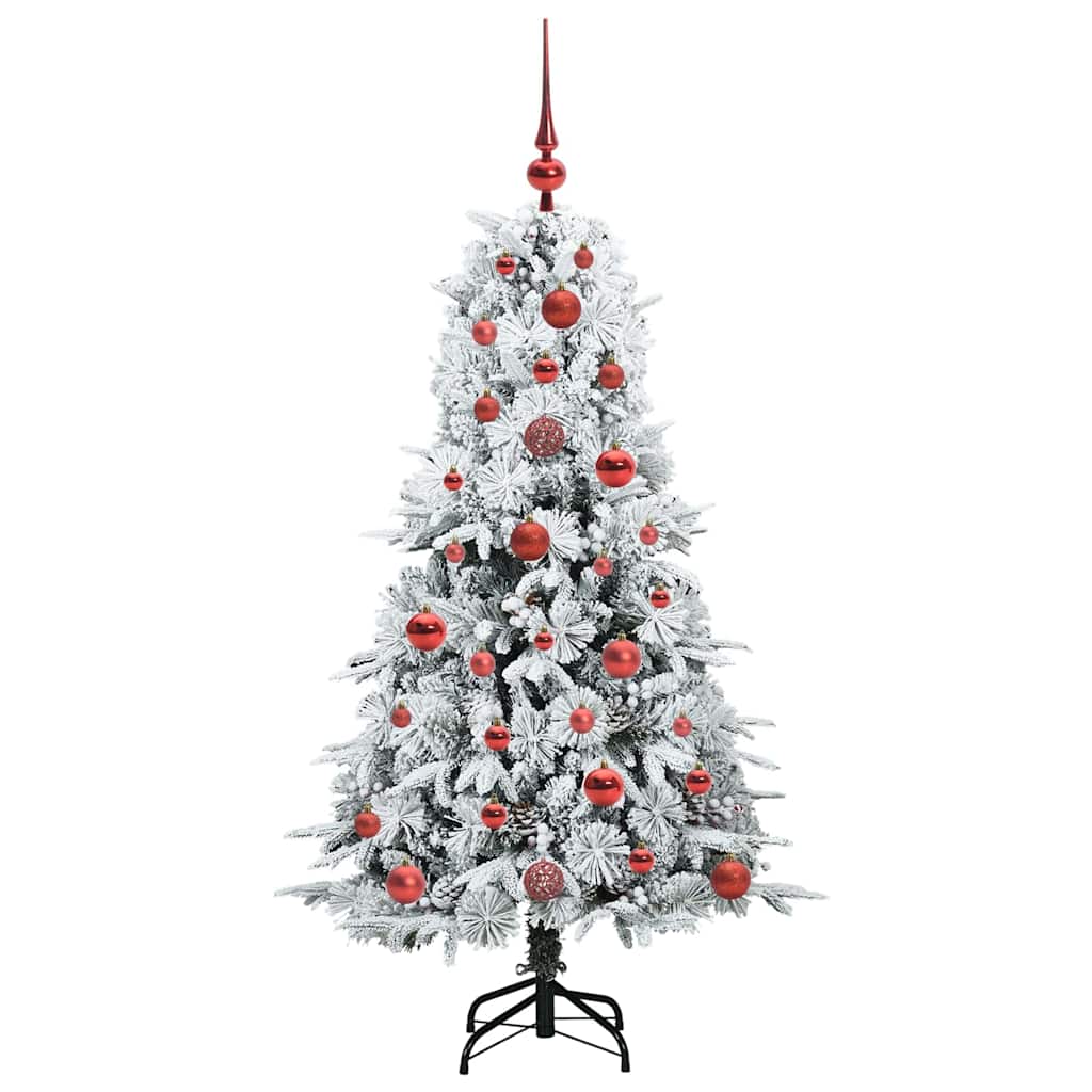 Plast Hingad Julgran med 150 LED-lampor Vit 120 cm PE och PVC