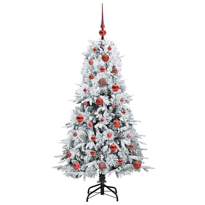Plast Hingad Julgran med 150 LED-lampor Vit 120 cm PE och PVC