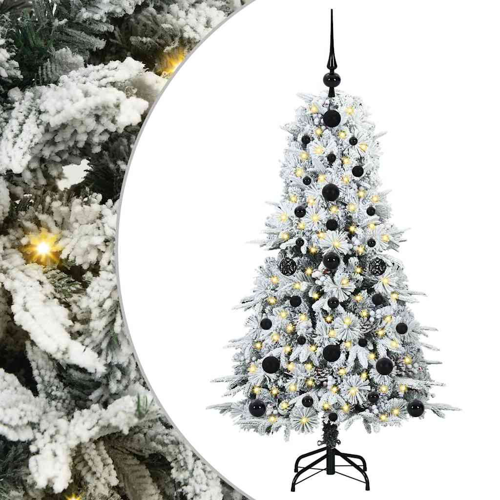 Plast Hingad Julgran med 150 LED-lampor Vit 120 cm PE och PVC