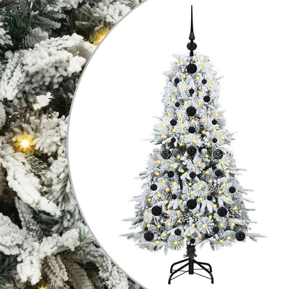 Plast Hingad Julgran med 150 LED-lampor Vit 120 cm PE och PVC