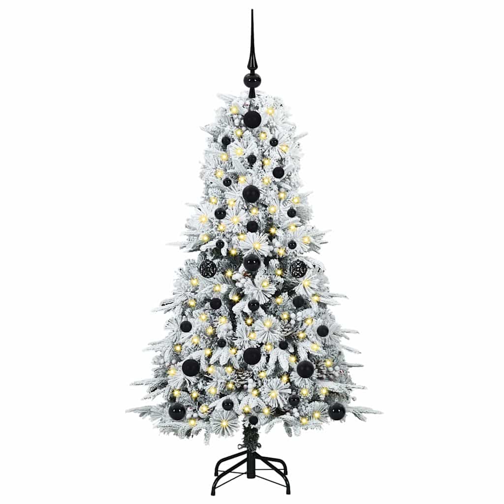 Plast Hingad Julgran med 150 LED-lampor Vit 120 cm PE och PVC