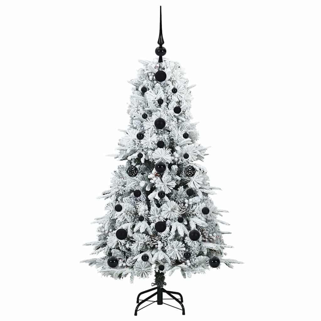 Plast Hingad Julgran med 150 LED-lampor Vit 120 cm PE och PVC