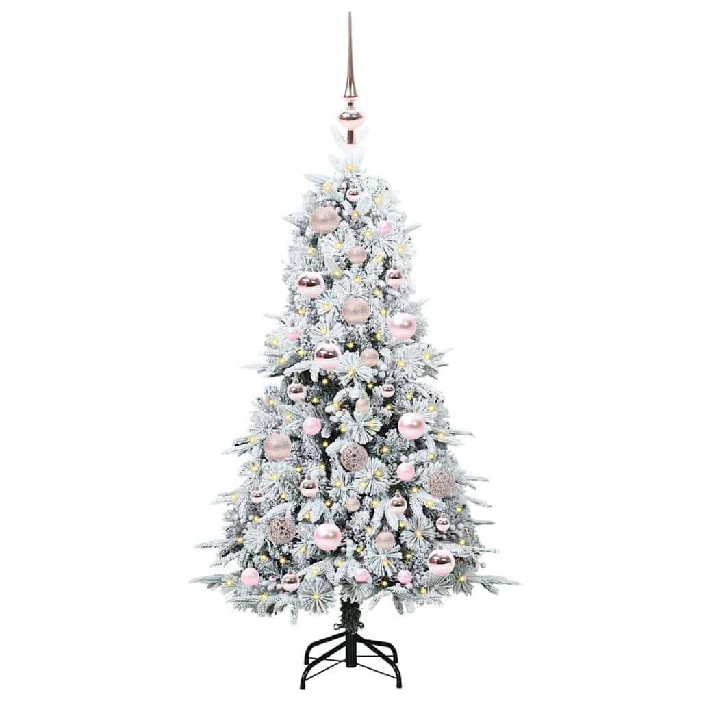 Plast Hingad Julgran med 150 LED-lampor Vit 120 cm PE och PVC
