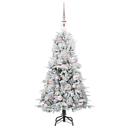 Plast Hingad Julgran med 150 LED-lampor Vit 120 cm PE och PVC