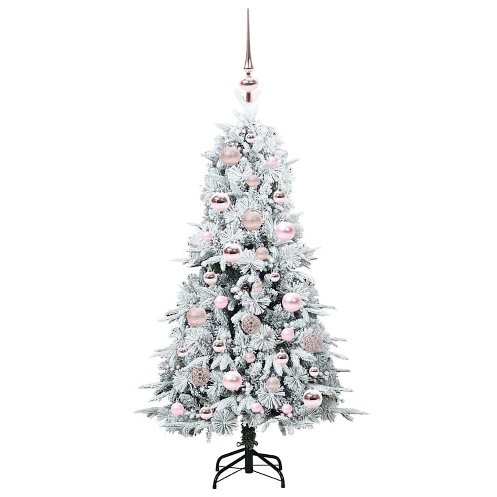 Plast Hingad Julgran med 150 LED-lampor Vit 120 cm PE och PVC