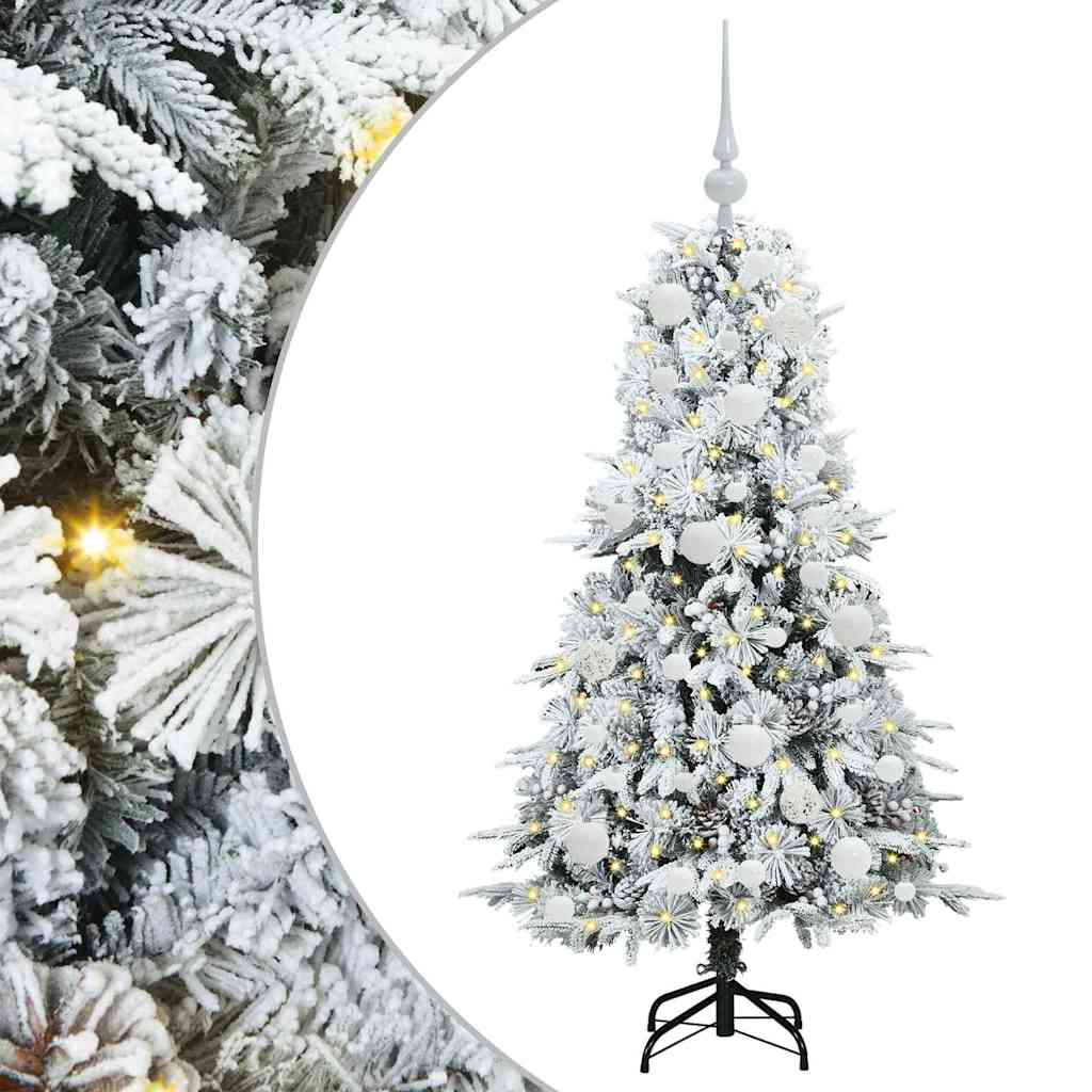 Plast Hingad Julgran med 150 LED-lampor Vit 120 cm PE och PVC