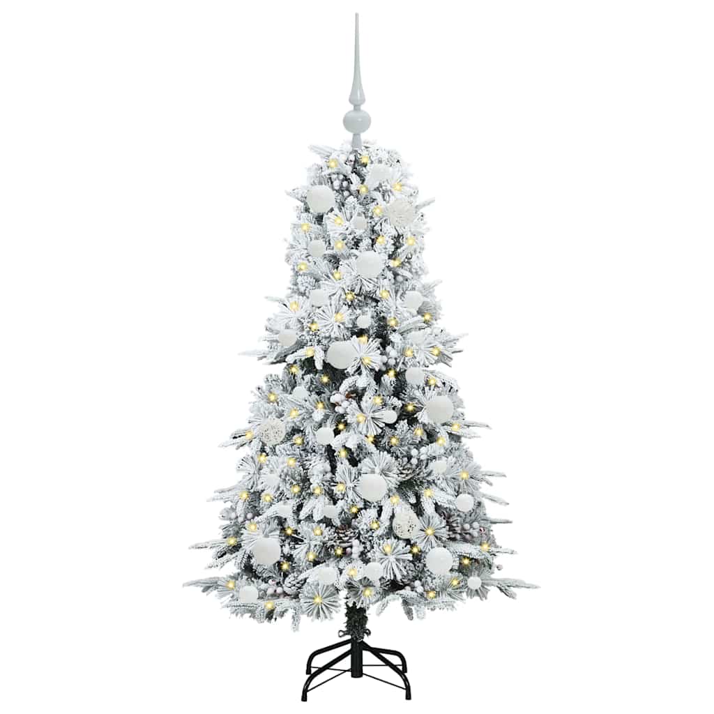 Plast Hingad Julgran med 150 LED-lampor Vit 120 cm PE och PVC