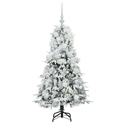 Plast Hingad Julgran med 150 LED-lampor Vit 120 cm PE och PVC