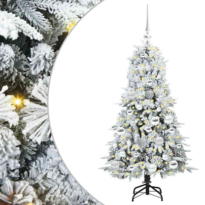 Plast Hingad Julgran med 150 LED-lampor Vit 120 cm PE och PVC