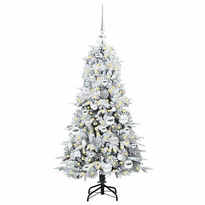 Plast Hingad Julgran med 150 LED-lampor Vit 120 cm PE och PVC