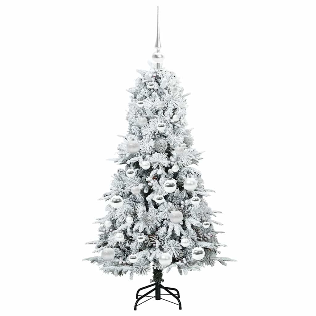 Plast Hingad Julgran med 150 LED-lampor Vit 120 cm PE och PVC