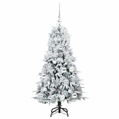 Plast Hingad Julgran med 150 LED-lampor Vit 120 cm PE och PVC
