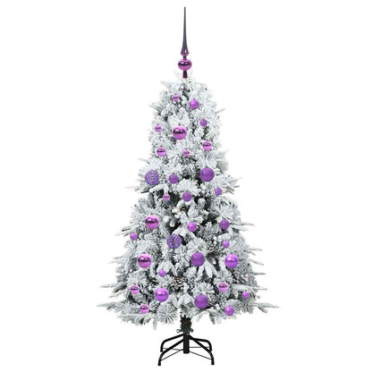 Plast Hingad Julgran med 150 LED-lampor Vit 120 cm PE och PVC