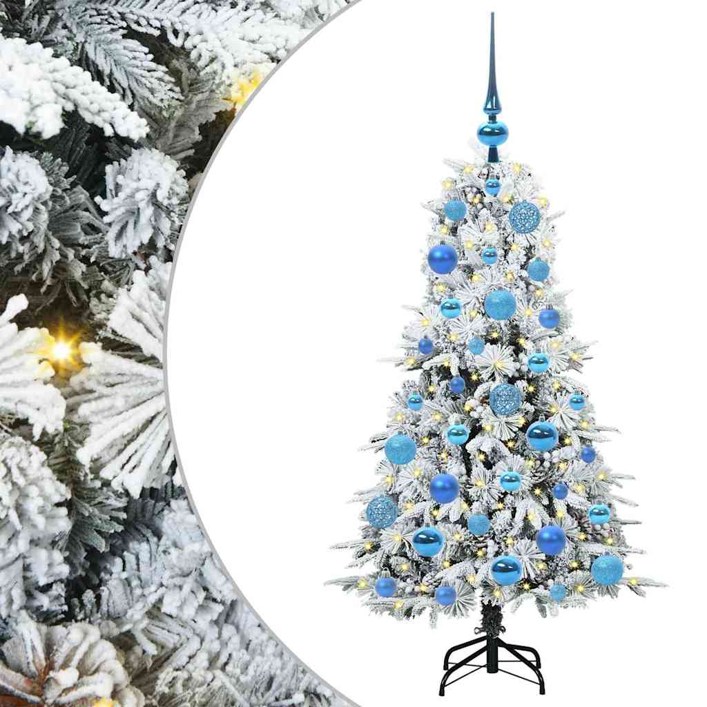Plast Hingad Julgran med 150 LED-lampor Vit 120 cm PE och PVC
