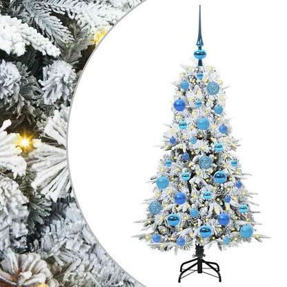 Plast Hingad Julgran med 150 LED-lampor Vit 120 cm PE och PVC