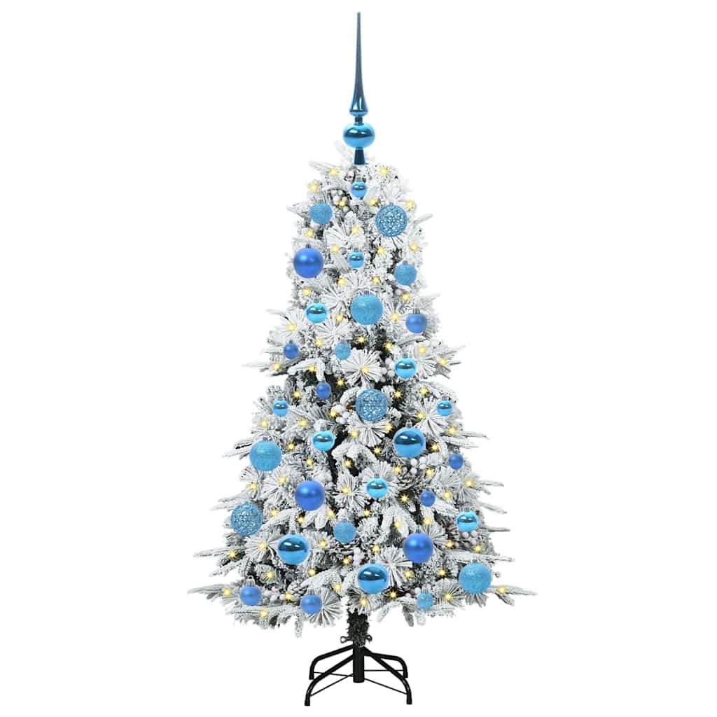 Plast Hingad Julgran med 150 LED-lampor Vit 120 cm PE och PVC