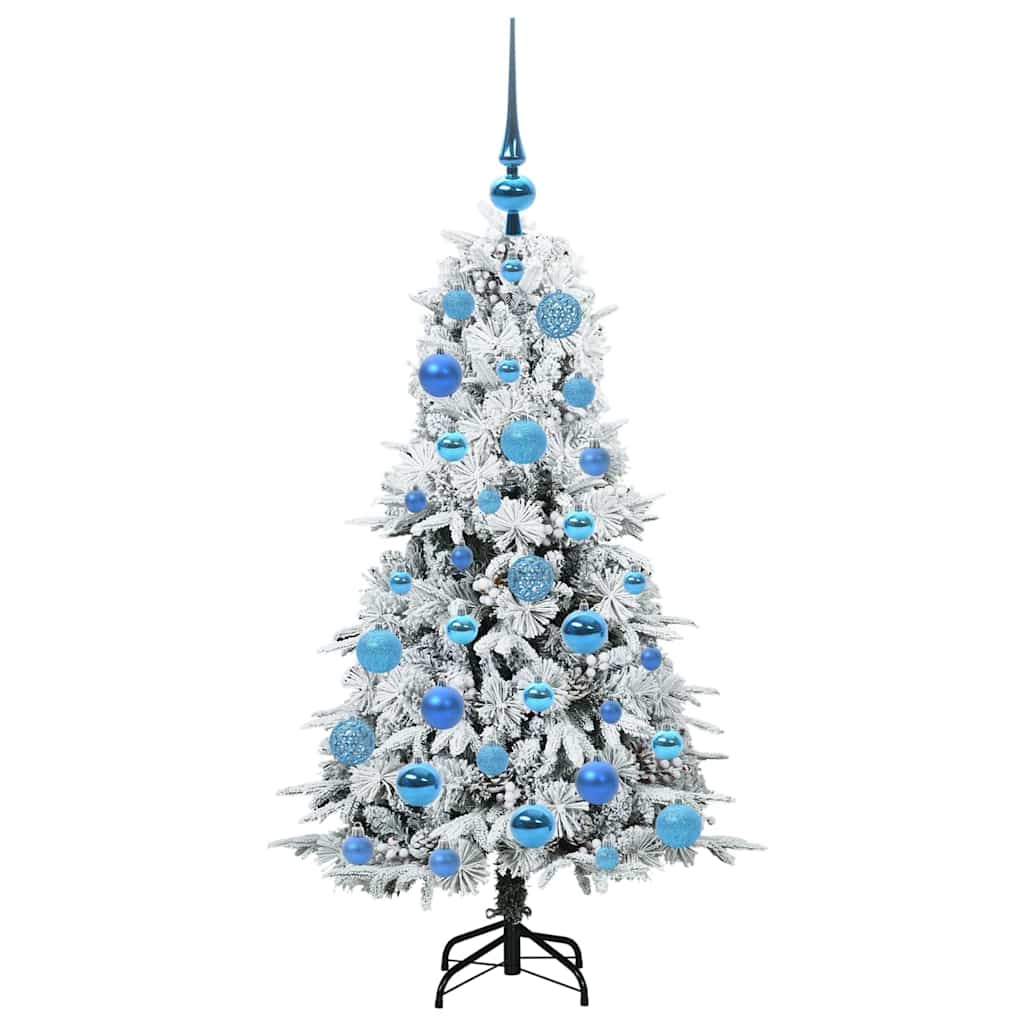Plast Hingad Julgran med 150 LED-lampor Vit 120 cm PE och PVC