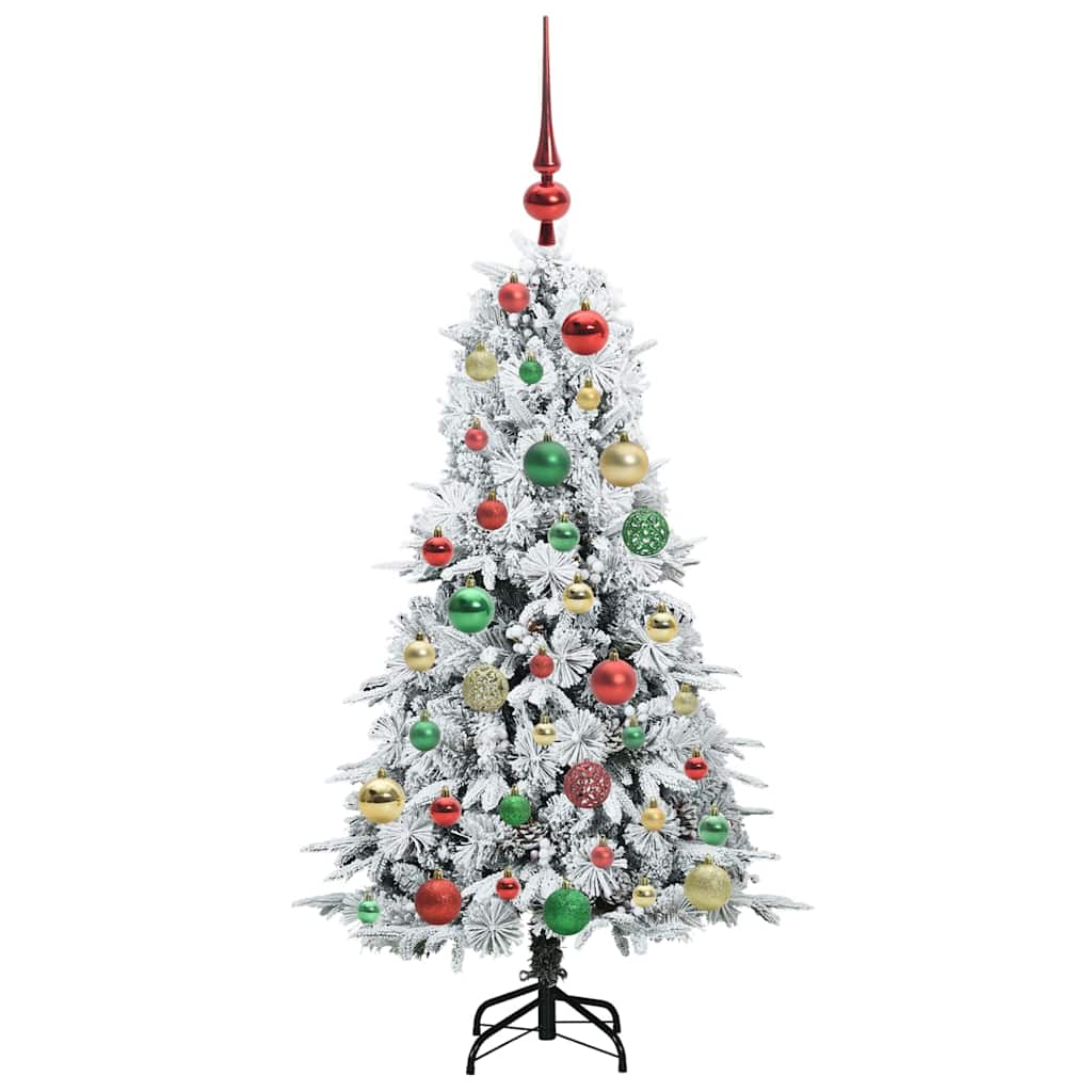 Plast Hingad Julgran med 150 LED-lampor Vit 120 cm PE och PVC