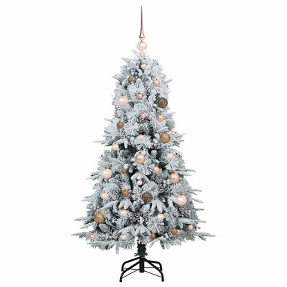 Plast Hingad Julgran med 150 LED-lampor Vit 150 cm PE och PVC